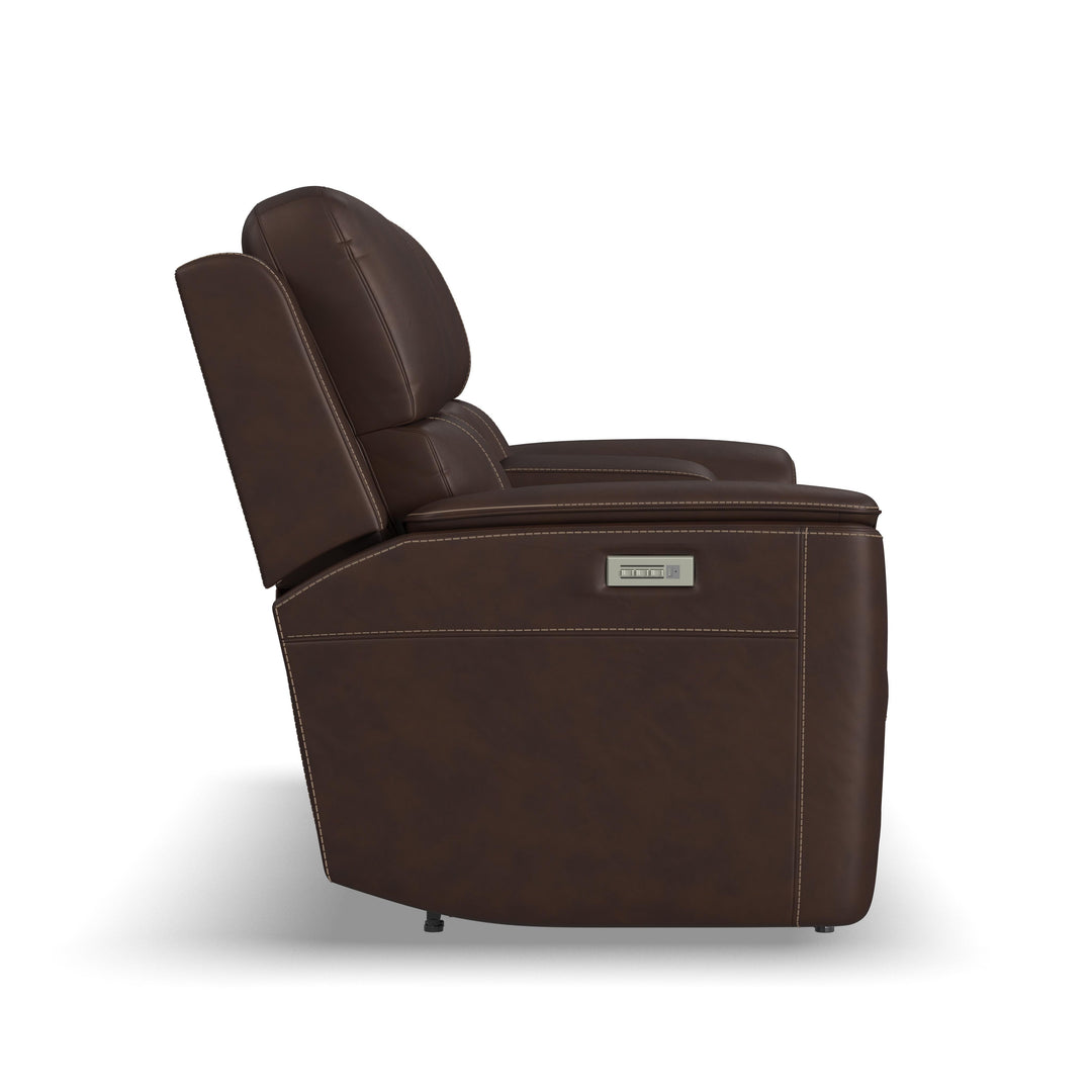 Flexsteel 1041-64PH-94671 Henry  Power Reclining Loveseat With Console & Power Headrests & Lumbar  Burnt Umber