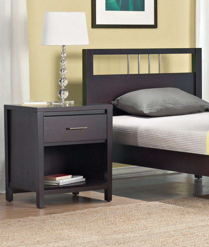 Modus Furniture Nv2381 Nevis One Drawer Nightstand In Espresso