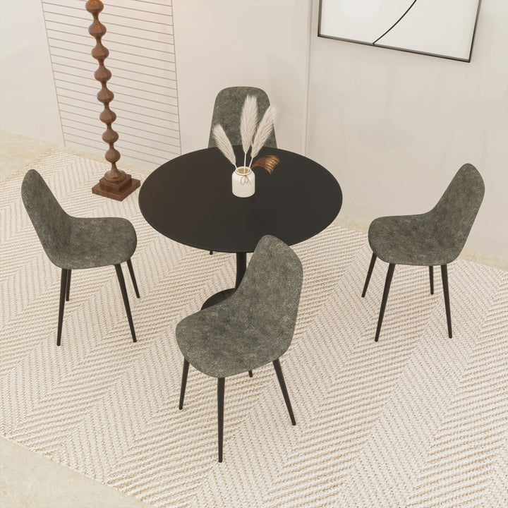 5-piece-round-dining-table-set-black-suede-tulip-base