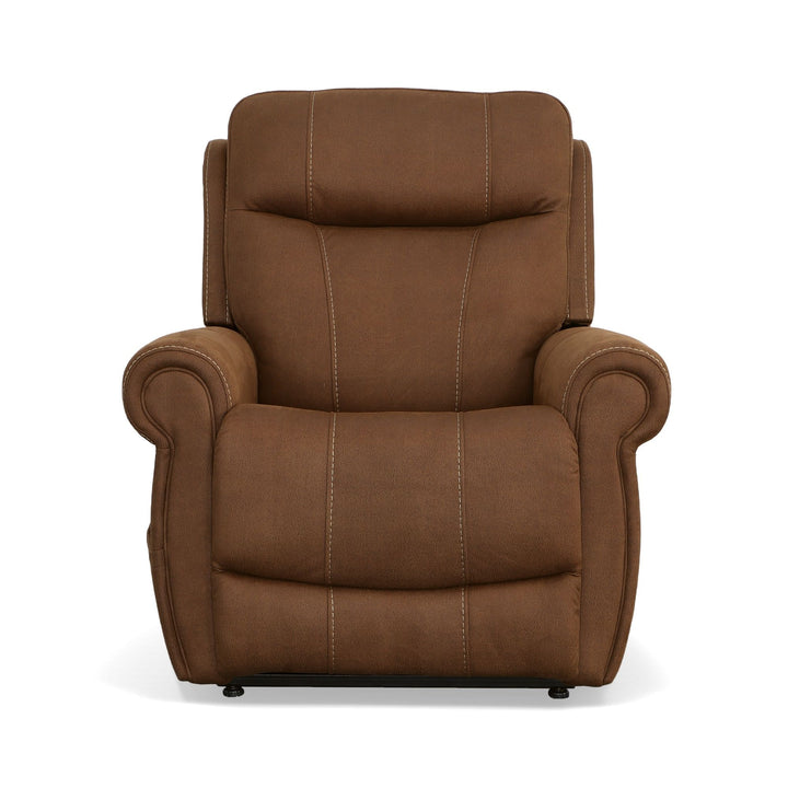 Stewart Power Lift Recliner With Power Headrest &amp; Lumbar Amber Brown