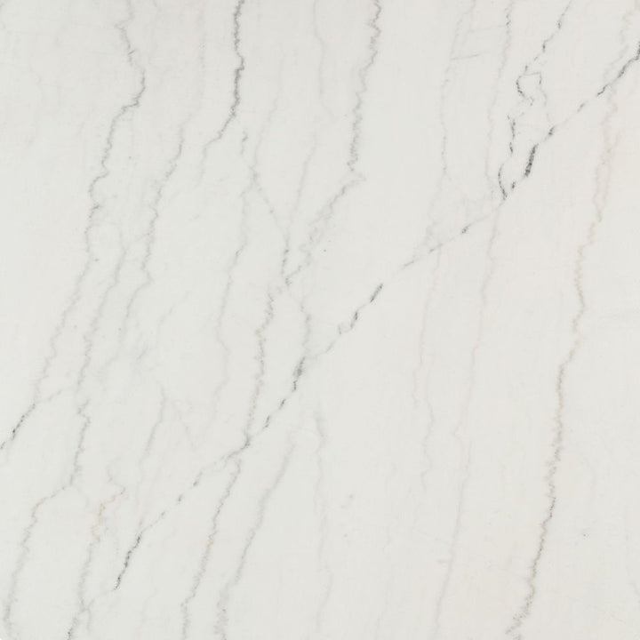 Edwyn - Round Dining Table - White Natural Marble Top & Espresso