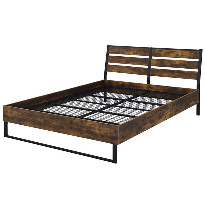 Juvanth - Eastern King Bed - Rustic Oak & Black