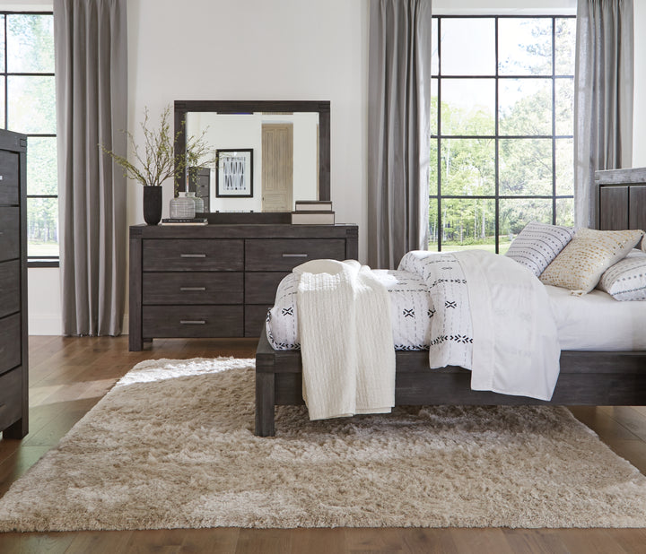 Modus Furniture 3Ft383 Meadow Solid Wood Beveled Glass Solid Wood Mirror In Graphite