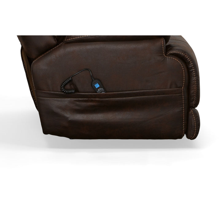 Clive Fabric Power Recliner with Power Headrest &amp; Lumbar in Clove
