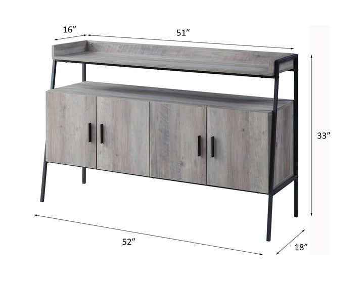Samiya - TV Stand - Gray Oak & Black