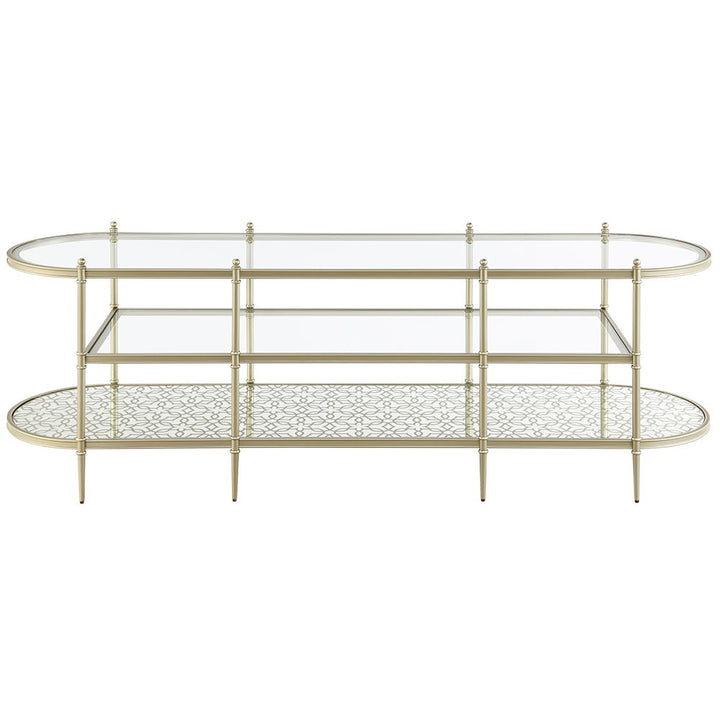 Zaba - TV Stand - Glass Top & Champagne