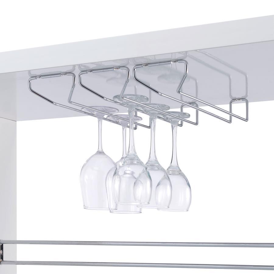 Prescott - Rectangular Home Bar Table - White High Gloss