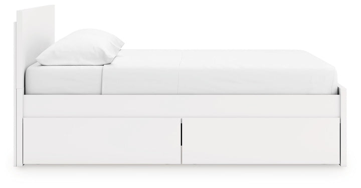 Onita - King Panel Platform Bed With 2 Side Storage - White by Ashley Furniture product image
