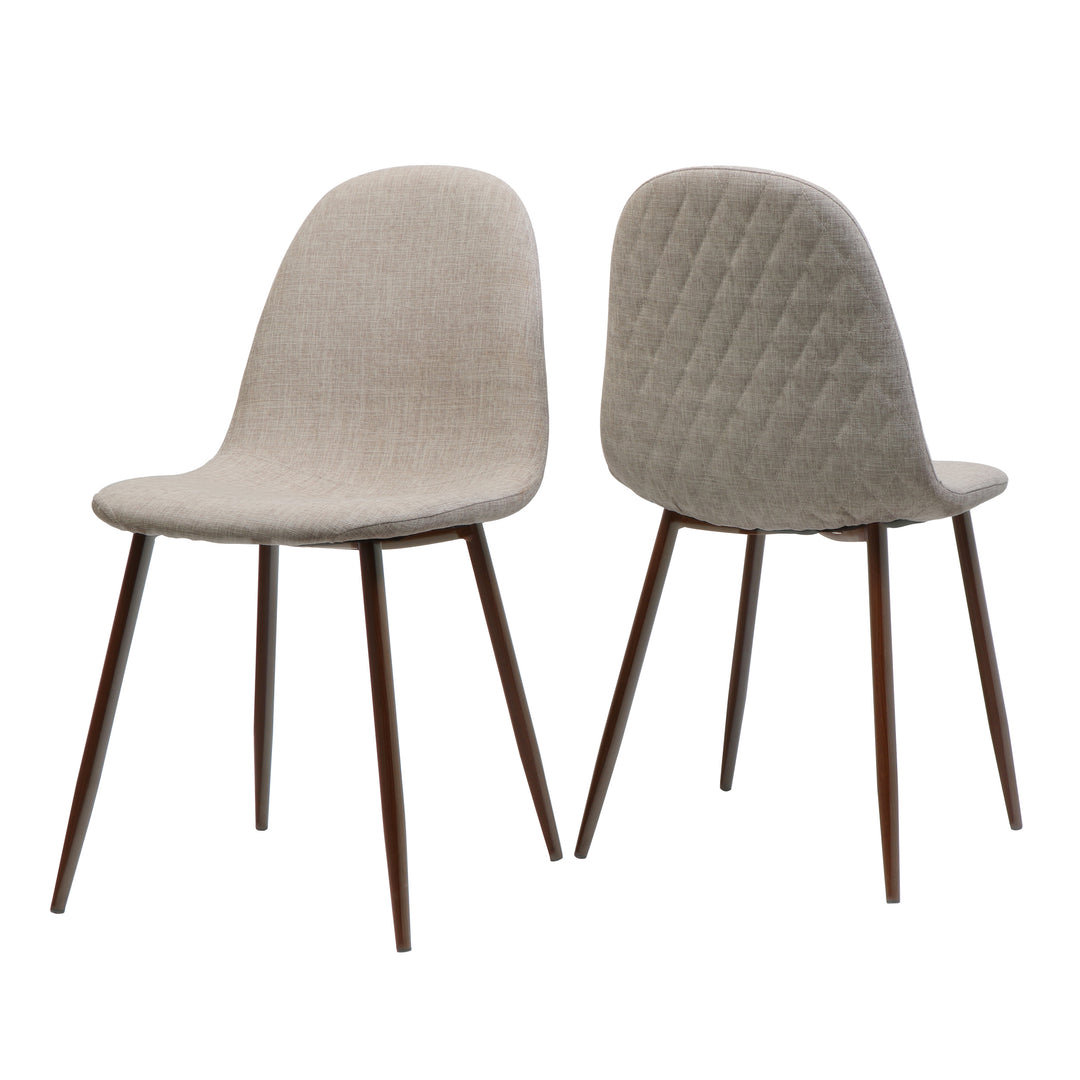 Fabric Dining Chair with Iron Legs – Wheat