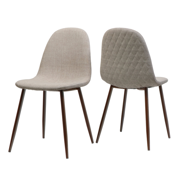 Fabric Dining Chair with Iron Legs – Wheat
