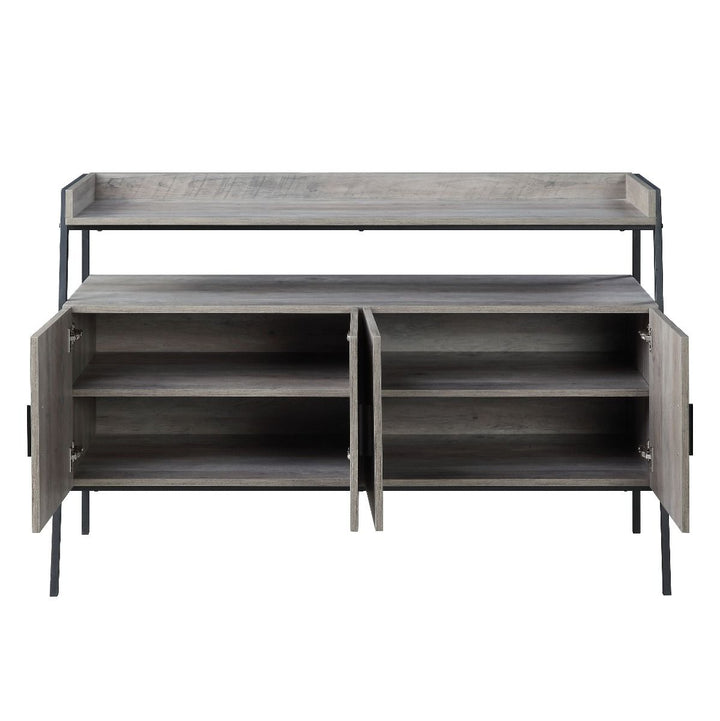 Samiya - TV Stand - Gray Oak & Black