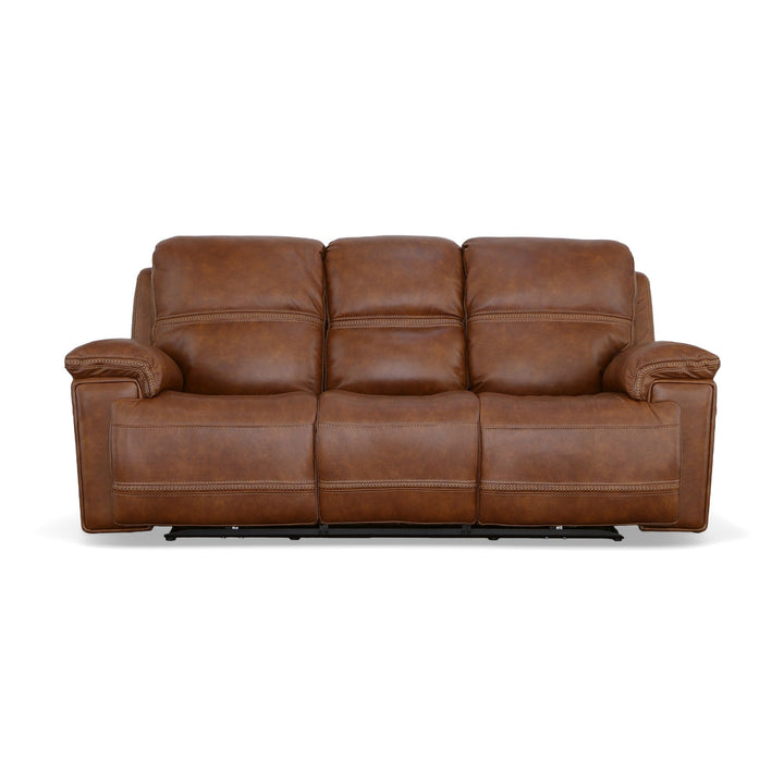 Fenwick Leather Power Reclining Sofa with Power Headrests in Cognac