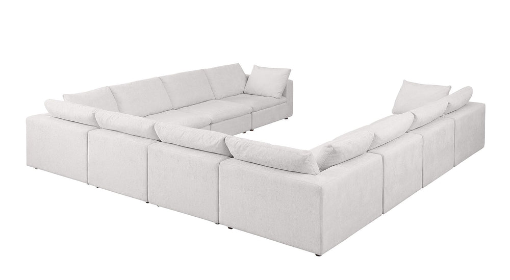 DivanItalia 1100 10-Piece U-Shaped Sectional in Top-Grain Italian Leather - Pearl