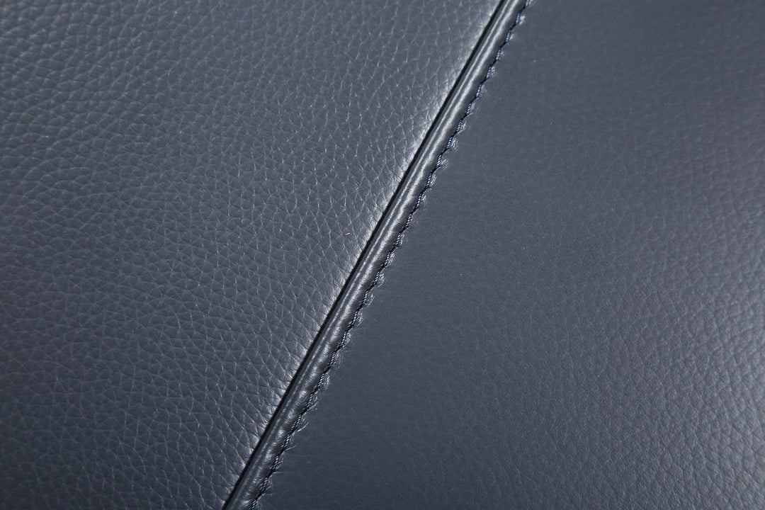 DivanItalia 727 Right Arm Facing Sectional with Adjustable Headrest in Top-Grain Italian Leather - Navy