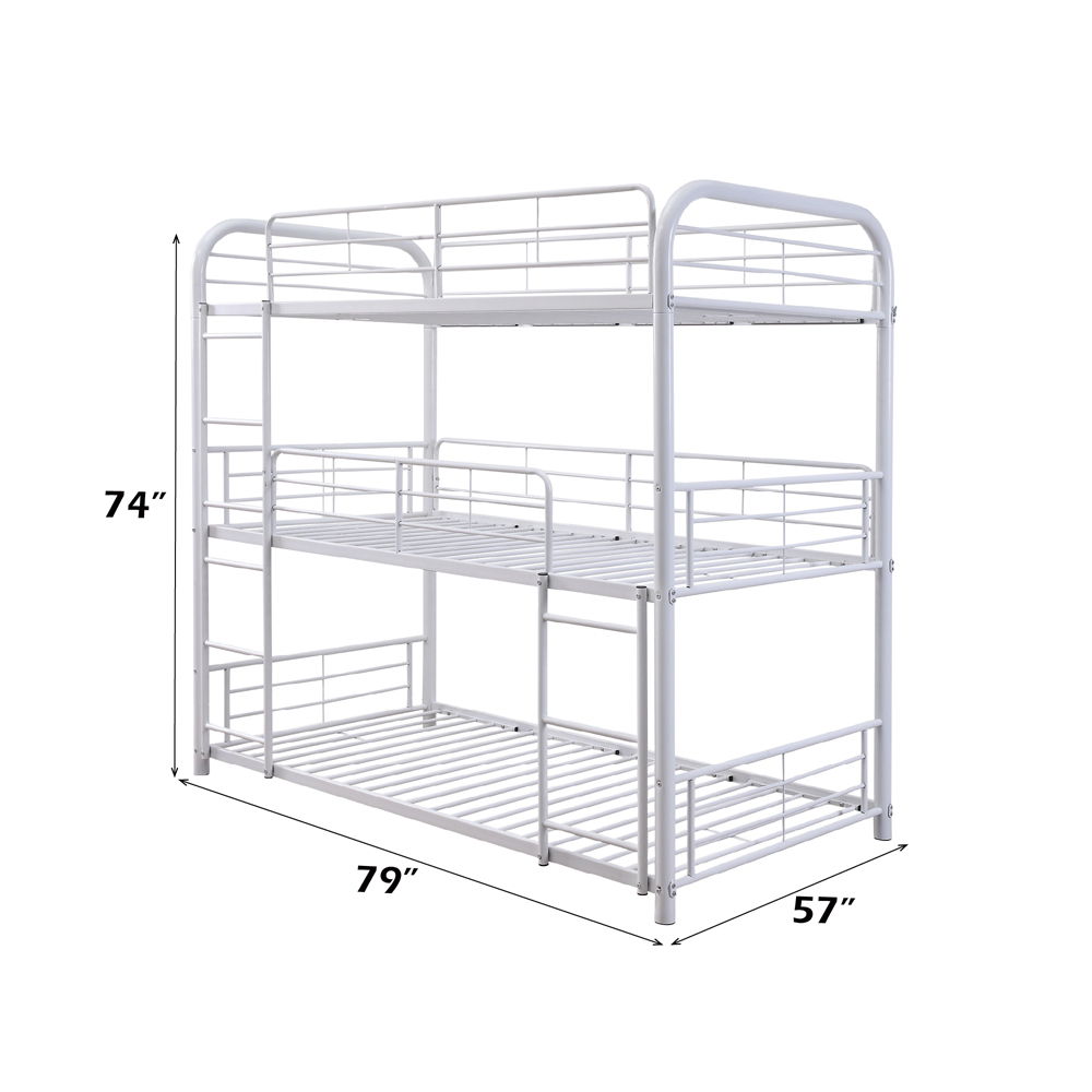 Cairo - Triple Full Bunk Bed - White