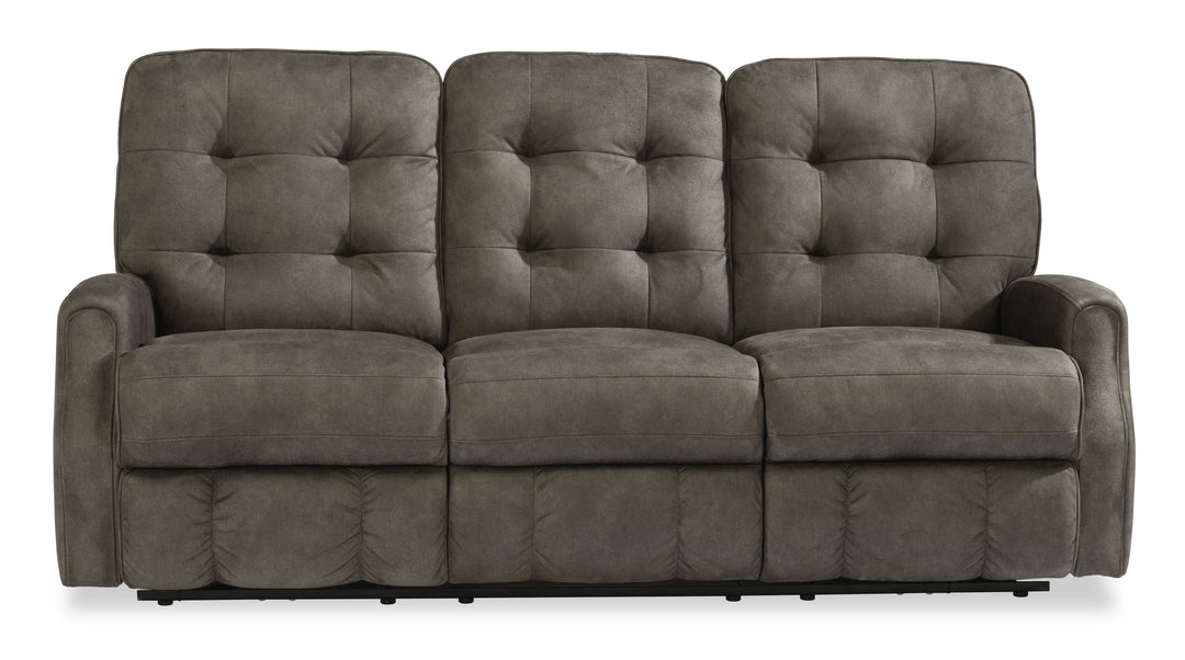 Flexsteel 2882-62M Devon  Fabric Power Reclining Sofa  Dark Brown