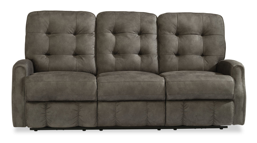 Flexsteel 2882-62M Devon  Fabric Power Reclining Sofa  Dark Brown