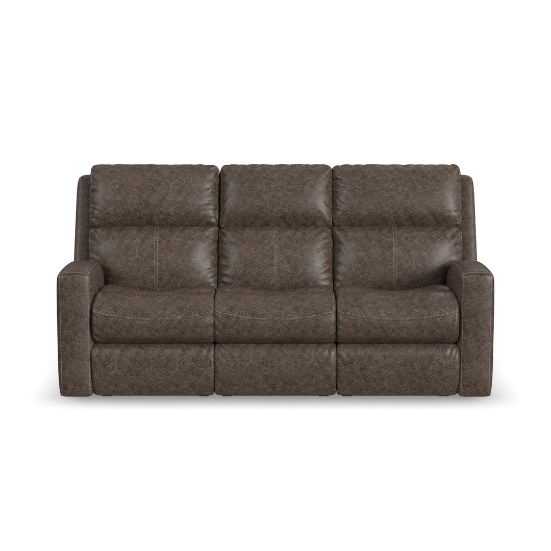 Flexsteel B3805-62L Score  Power Reclining Sofa With Power Headrests & Lumbar  Brown