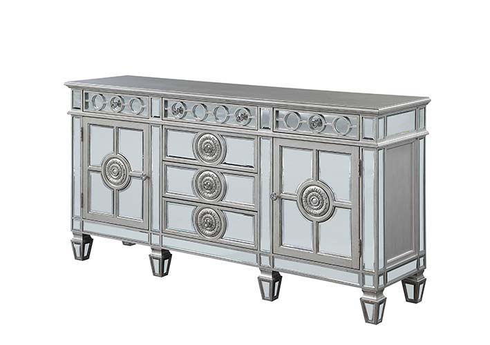 ACME Furniture Varian 36" Server Mirrored & Antique Platinum