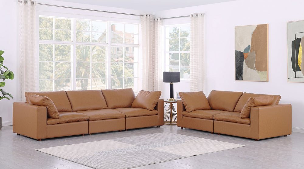 DivanItalia 1100 2-Piece Sofa Set – Top-Grain Italian Leather - Cognac