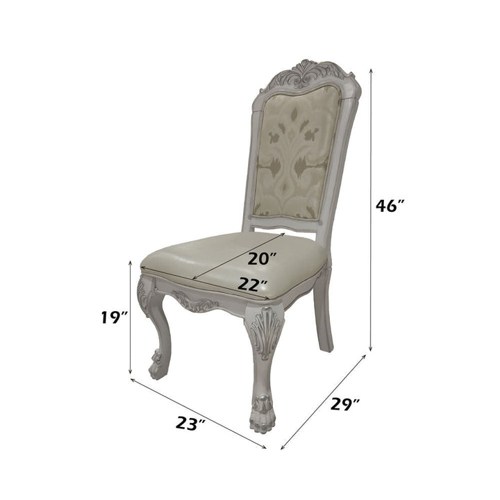 Dresden - Side Chair Set of 2) - Synthetic Leather, Fabric & Bone White