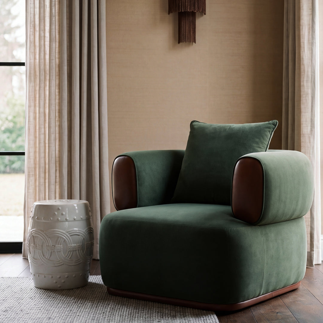Bblythe Velvet Arm Chair – Sage
