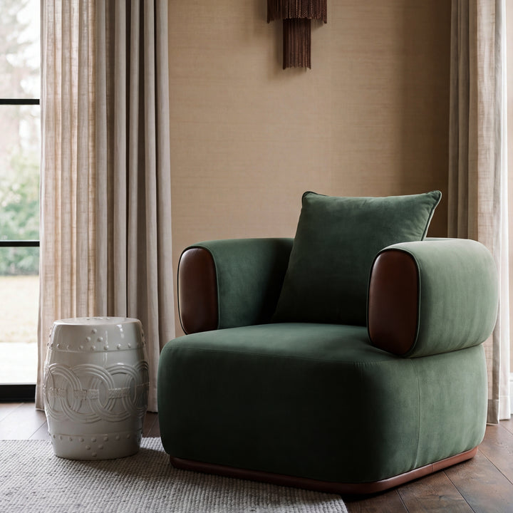 Bblythe Velvet Arm Chair – Sage