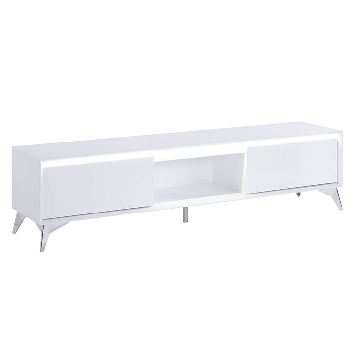 Raceloma - TV Stand - White & Chrome