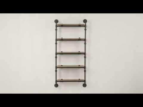 Brantley - Wall Rack With 5 Shelves - Oak & Sandy Black