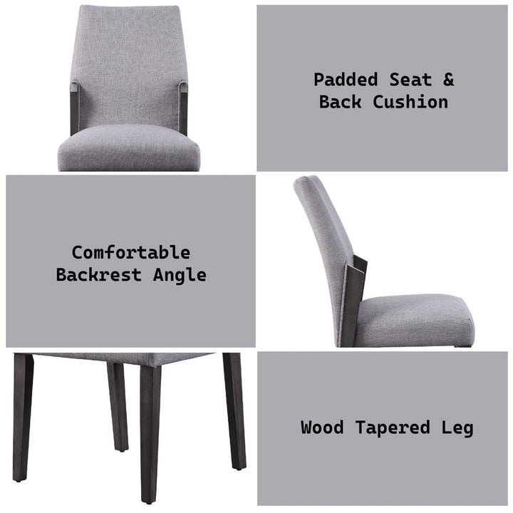 Belay - Side Chair Set of 2) - Gray Fabric & Gray Oak