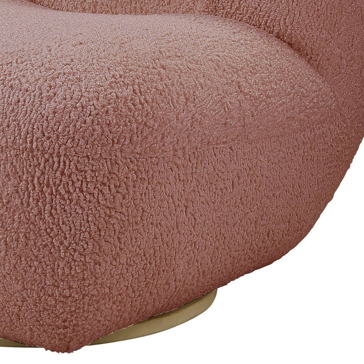 Yedaid - Sherpa Accent Chair With Swivel - Pink