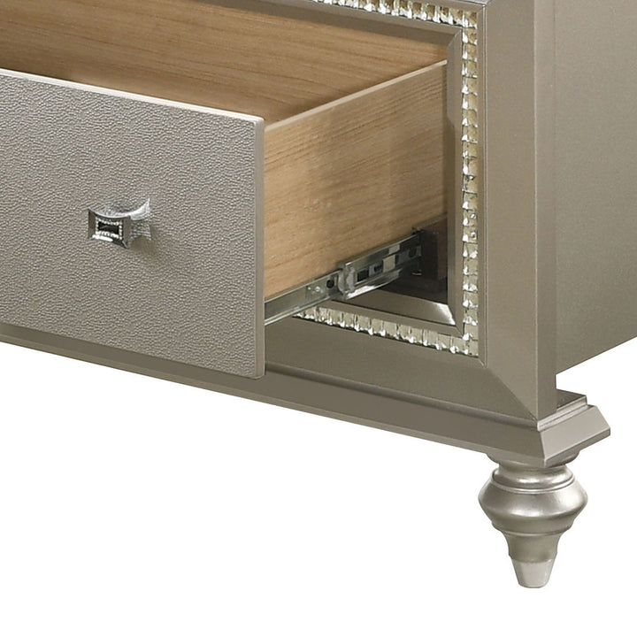 Kaitlyn - Full Bed With LED & Storage - Champagne