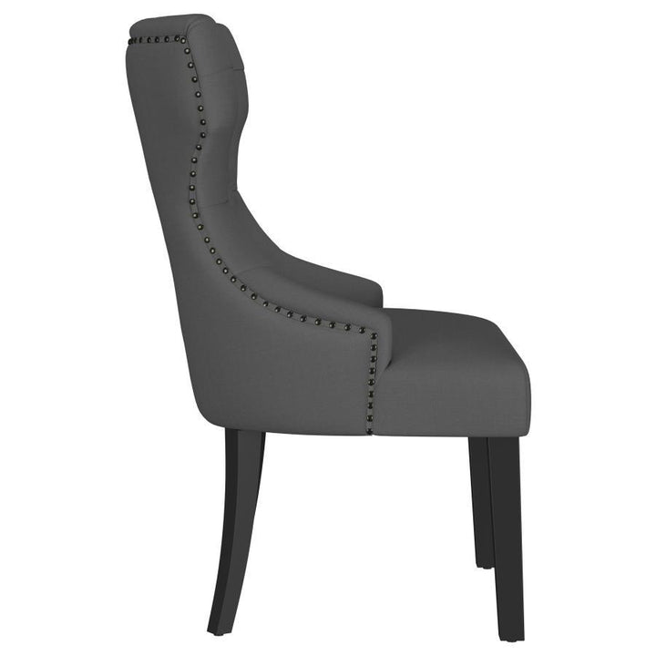 Baney - Fabric Upholstered Dining Side Chair - Gray And Black