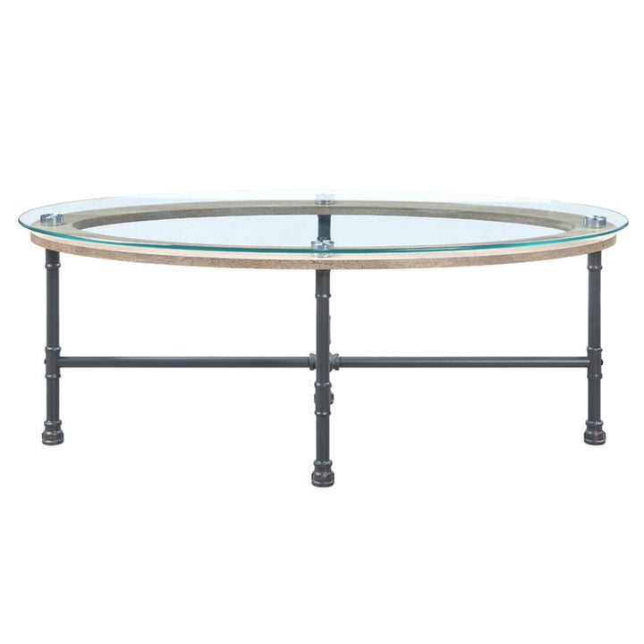 Brantley - Coffee Table - Clear Glass & Sandy Gray
