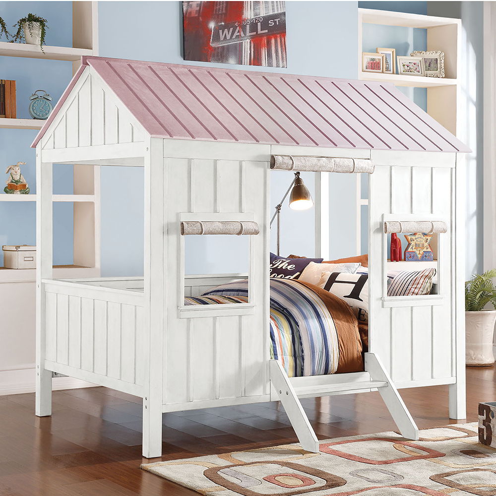 Spring Cottage - Full Bed - White & Pink