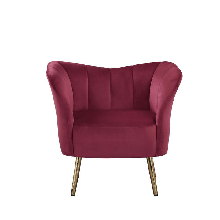 Reese - Accent Chair - Burgundy Velvet & Gold