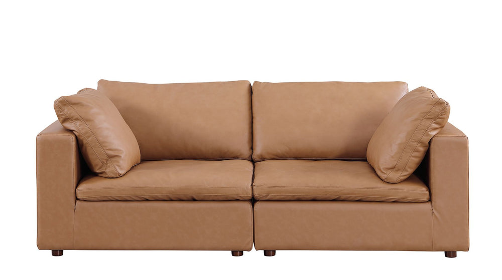 DivanItalia 1100 Modular Loveseat – Top-Grain Italian Leather - Cognac