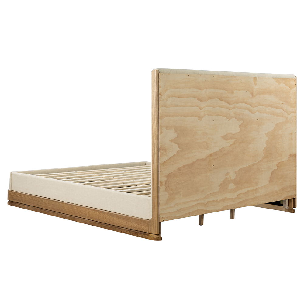 Zoey - Eastern King Bed - Beige Fabric & Oak