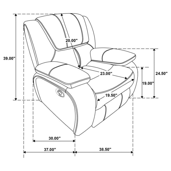 Camila - Upholstered Glider Recliner Chair - Black