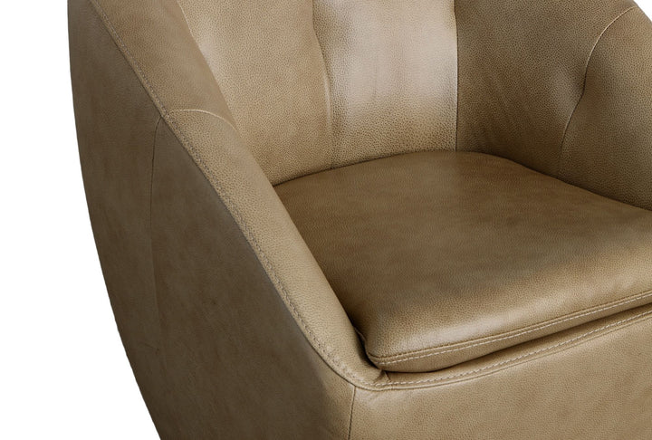 Wade Leather Swivel Chair in Barley