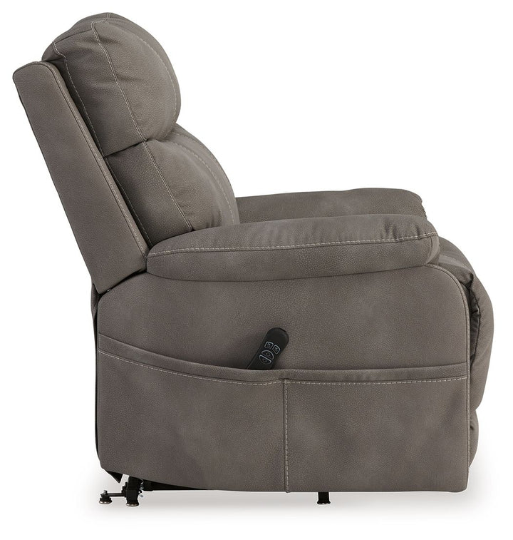 Next-Gen Durapella Power Lift Recliner with Dual Motors & Faux Leather Upholstery - Gray