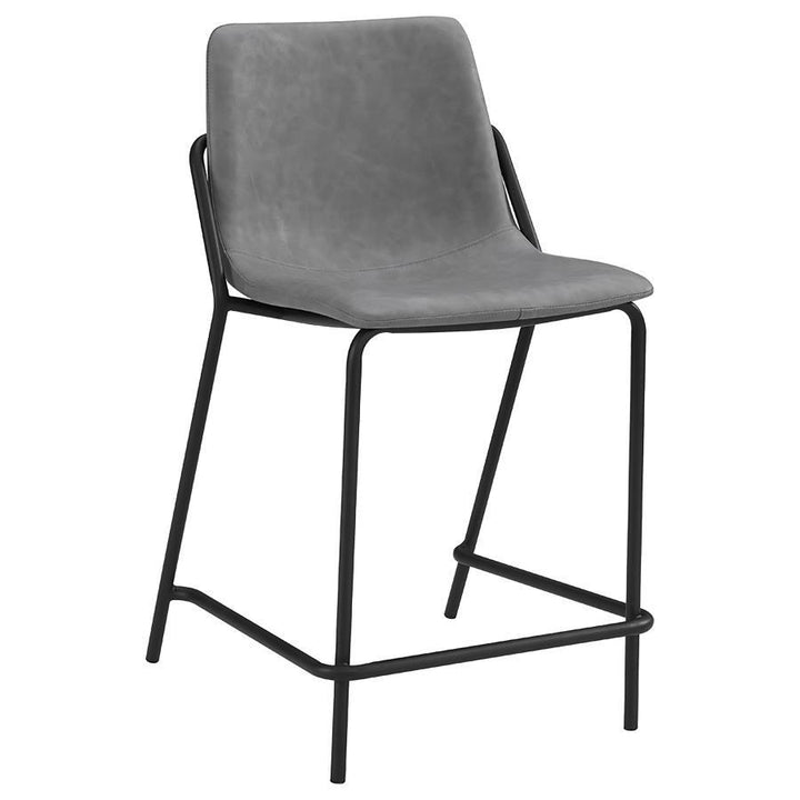 Earnest - Upholstered Counter Chair (Set of 2) - Gray Stool Set modern furniture Contempo Furniture