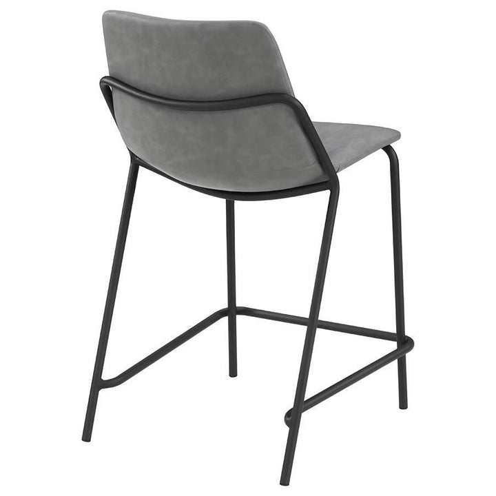 Earnest - Upholstered Counter Chair (Set of 2) - Gray Stool Set modern furniture Contempo Furniture