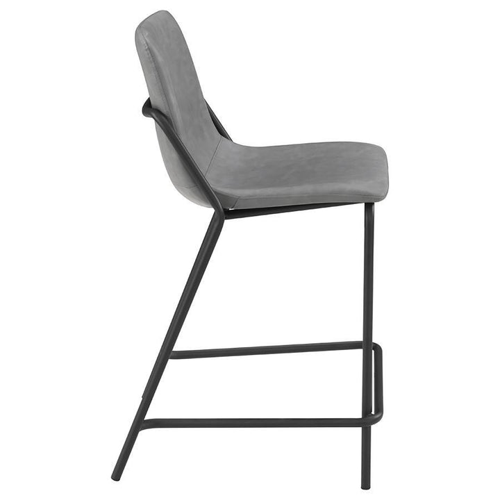 Earnest - Upholstered Counter Chair (Set of 2) - Gray Stool Set modern furniture Contempo Furniture