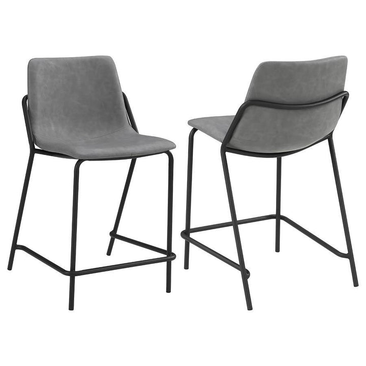 Earnest - Upholstered Counter Chair (Set of 2) - Gray Stool Set modern furniture Contempo Furniture