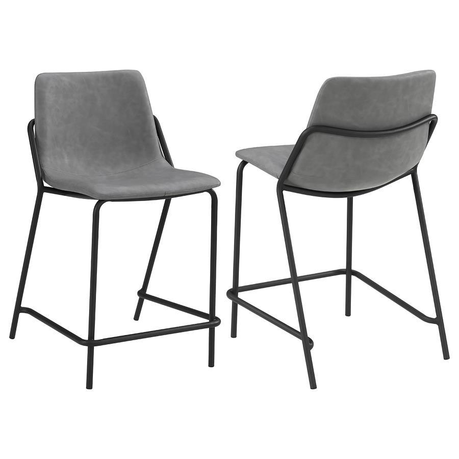 Earnest - Upholstered Counter Chair (Set of 2) - Gray Stool Set modern furniture Contempo Furniture