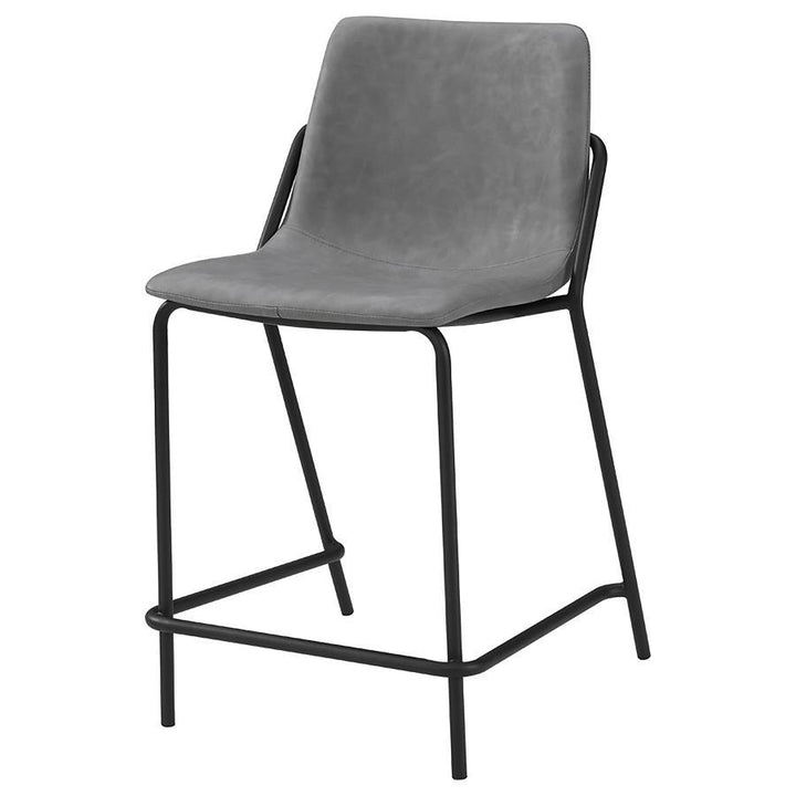 Earnest - Upholstered Counter Chair (Set of 2) - Gray Stool Set modern furniture Contempo Furniture