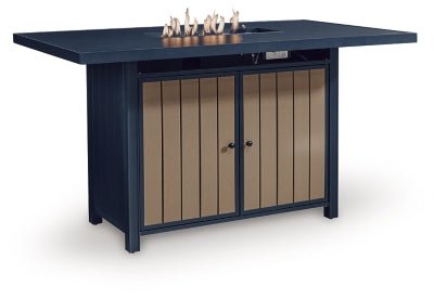 East Beach Outdoor Bar Table with Fire Pit - Blue Fire Pits modern furniture Contempo Furniture