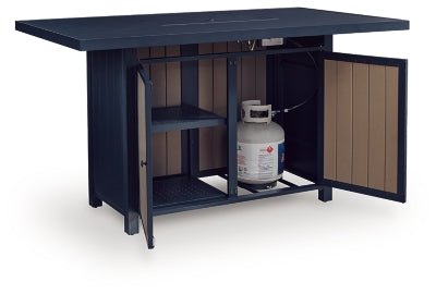 East Beach Outdoor Bar Table with Fire Pit - Blue Fire Pits modern furniture Contempo Furniture
