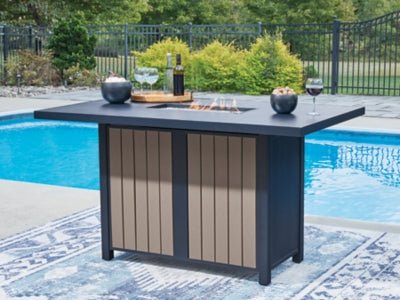 East Beach Outdoor Bar Table with Fire Pit - Blue Fire Pits modern furniture Contempo Furniture